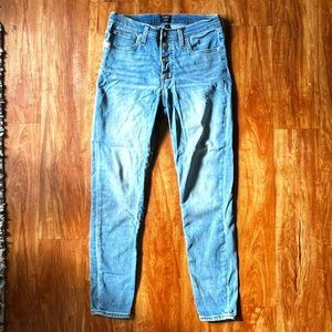 J. Crew Button-Up High Rise Skinny Jeans - Medium Wash